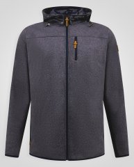 D555 Conrad Detachable Hood Bonded Fleece Zip Through Hoody Blu navy