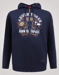 D555 Hector Adventurer Printed Zip Through Hoody Blu navy
