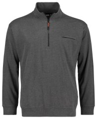 Adamo 159305 Felpa con collo alto e zip Grigio scuro melange