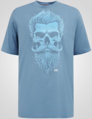 D555 Miller Bearded Skull T-shirt Con Stampa