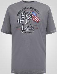 D555 Jasper Official Gas Monkey T-shirt Con Stampa Grigio