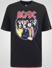 D555 Hugh Official AC/DC Highway To Hell T-shirt Con Stampa Nera