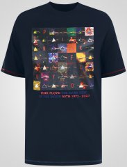 D555 Otto Official Pink Floyd 50th Anniversary T-shirt Con Stampa Blu Navy