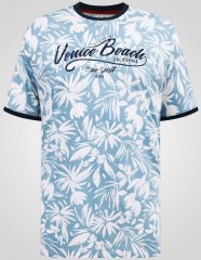 D555 Shoreham AO Venice Beach T-shirt Girocollo Con Stampa Blu