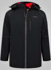 D555 Jamie Soft Shell Detachable Hood Padded Jacket Nero