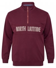 North Latitude Half Zip Felpa Bordeaux