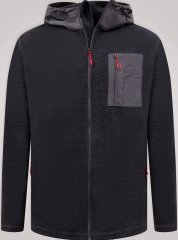 D555 Damien Micro Fleece Zip Through Hoody Nero/Grigio