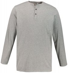 JP1880 702555 T-shirt Henley a maniche lunghe Grigio melange