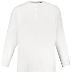 JP1880 702555 T-shirt Henley a maniche lunghe Bianco