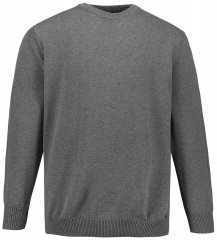 JP1880 708261 Maglione in maglia con girocollo Grigio melange