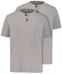 JP1880 708420 T-shirt Henley confezione da 2 Grigio melange