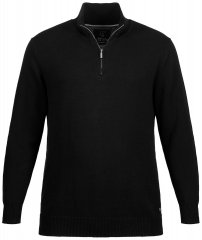 JP1880 716842 Maglione in maglia con mezza zip Nero