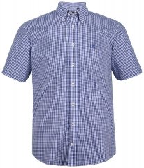 JP1880 722860 Camicia a quadretti a maniche corte Azzurro
