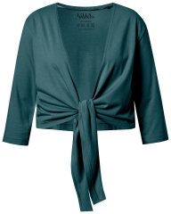 Ulla Popken 794514 Bolero in jersey da annodare Petrolio