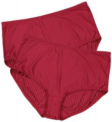 Ulla Popken 800279 Slip a righe confezione da 2 Bordeaux