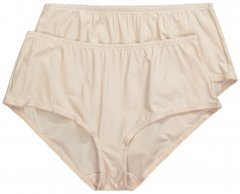 Ulla Popken 800279 Slip a righe confezione da 2 Bianco panna