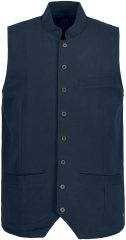 JP1880 Mottled Stretch Knit Stand-up Collar Vest Navy Blue