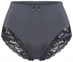 Ulla Popken 809385 Slip modellante con pizzo Antracite