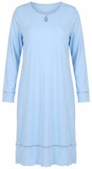 Ulla Popken 810581 Camicia da notte con pizzo Azzurro