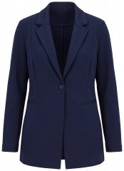 Ulla Popken 812754 Blazer in jersey punto di Roma Blu scuro