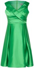 Ulla Popken 817135 Abito da sera svasato con scollo a V Verde
