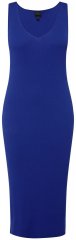 Ulla Popken 817591 Abito in maglia con scollo a V Blu