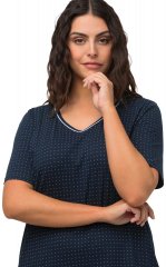 Ulla Popken 819289 Camicia da notte a maniche corte confezione da 2 Blu scuro