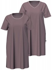 Ulla Popken 819289 Camicia da notte a maniche corte confezione da 2 Marrone
