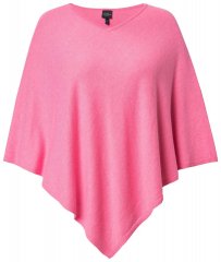 Ulla Popken 820512 Poncho in maglia misto lana con scollo a V Rosa chiaro