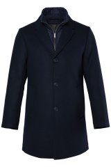 JP1880 821066 Trapuntato Cappotto in lana Blu navy