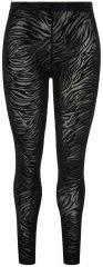 Ulla Popken 822286 Collant senza piede animalier Nero