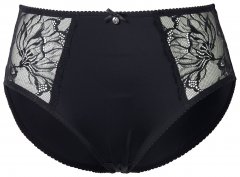 Ulla Popken 822864 Slip a fiori con pizzo Nero