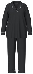 Ulla Popken 823030 Pigiama con collo a camicia Nero