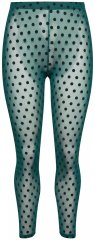 Ulla Popken 823383 Collant senza piede a pois Verde oliva