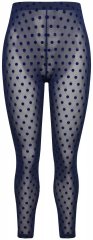 Ulla Popken 823383 Collant senza piede a pois Blu scuro