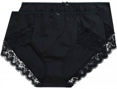 Ulla Popken 824106 Slip con pizzo confezione da 2 Nero