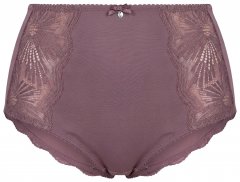 Ulla Popken 825788 Slip a vita alta con pizzo Marrone