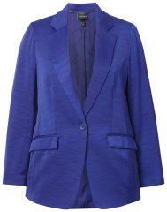Ulla Popken 826161 Blazer testurizzato con tasche a patta Blu scuro