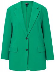Ulla Popken 826487 Blazer oversize con tasche a patta Verde smeraldo