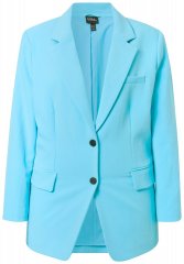 Ulla Popken 826487 Blazer oversize con tasche a patta Turchese chiaro