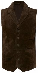 JP1880 827437 Gilet in camoscio con revers Marrone scuro