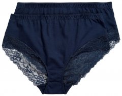 Ulla Popken 830094 Slip con pizzo confezione da 2 Blu scuro