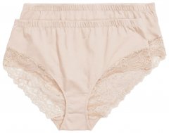 Ulla Popken 830094 Slip con pizzo confezione da 2 Beige