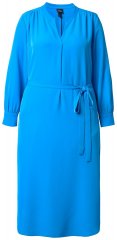 Ulla Popken 831004 Abito midi a maniche lunghe con scollo a V Blu reale