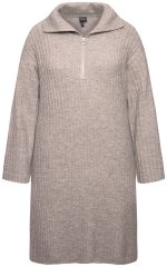 Ulla Popken 831589 Abito in maglia a maniche lunghe con collo alto Grigio