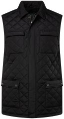 Boston Park 593 Gilet trapuntato con collo a camicia Nero