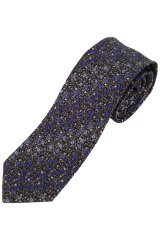 JP1880 831884 Cravatta in seta fantasia extra lunga Blu royal