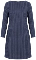 Ulla Popken 834371 Abito in felpa a righe Blu scuro