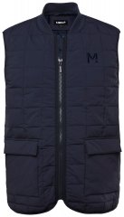 Men+ 464 Gilet trapuntato con collo college Blu scuro
