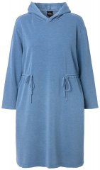 Ulla Popken 834536 Abito in felpa con cappuccio Blu denim